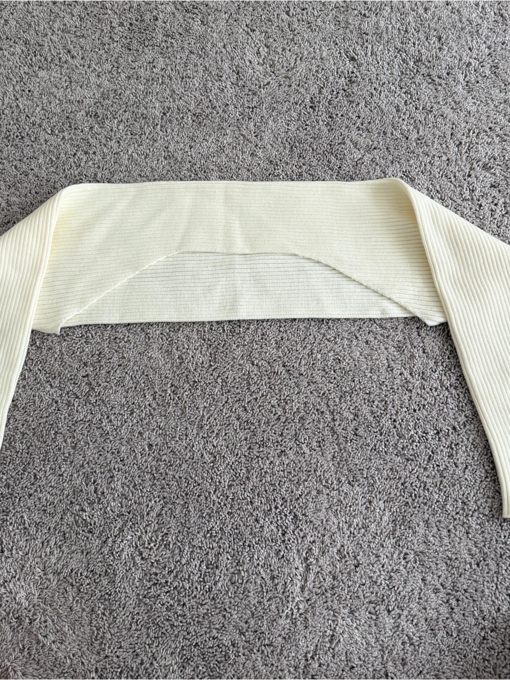 SHEIN Cream Ribbed Knit Cardigan Shrug